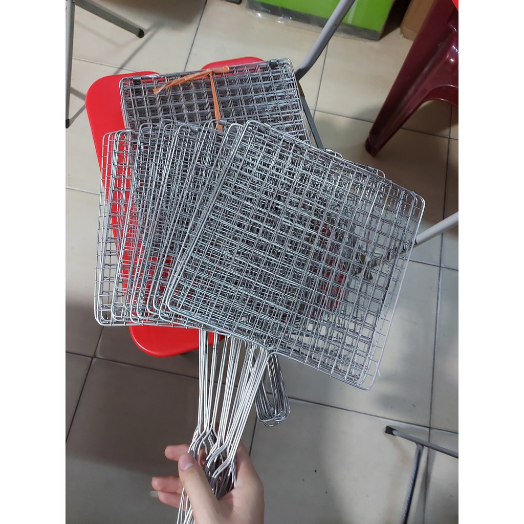 Vỉ (phên) nướng thịt, nướng mực, nướng cá chất liệu inox loại dày cao cấp tiện dụng cho gia đình