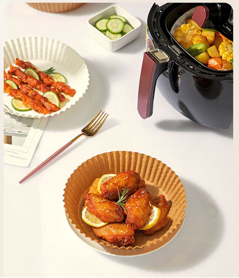 Set 50 Miếng Giấy Lót Nồi Chiên Hình Khuôn Bánh - Giảm Thiểu Tối Đa Dầu Mỡ Bám Vào Nồi Chiên