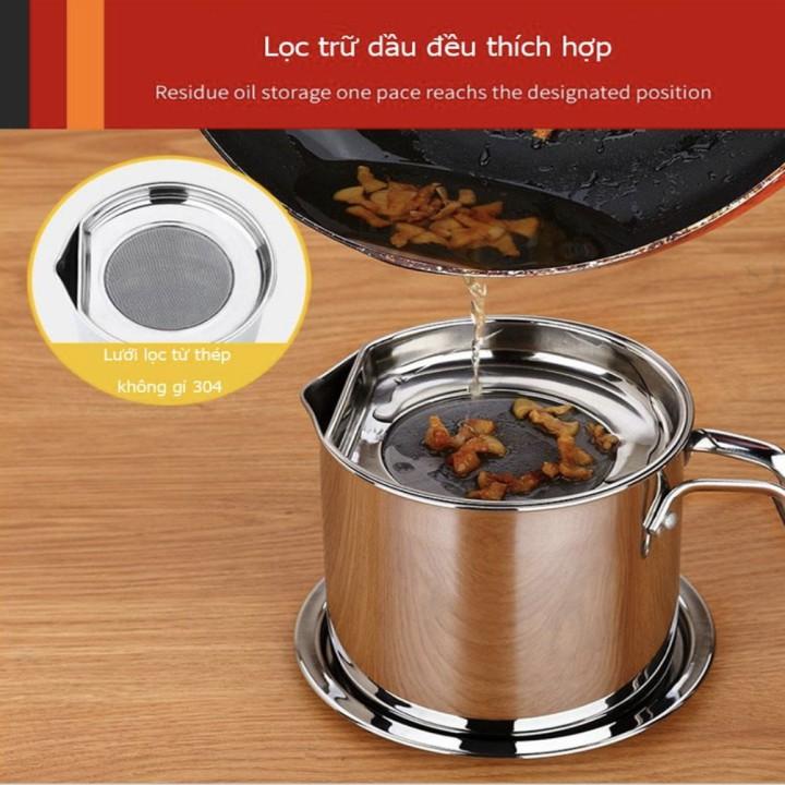 Bình đựng lọc dầu không thấm 2in1 INOX không gỉ cao cấp