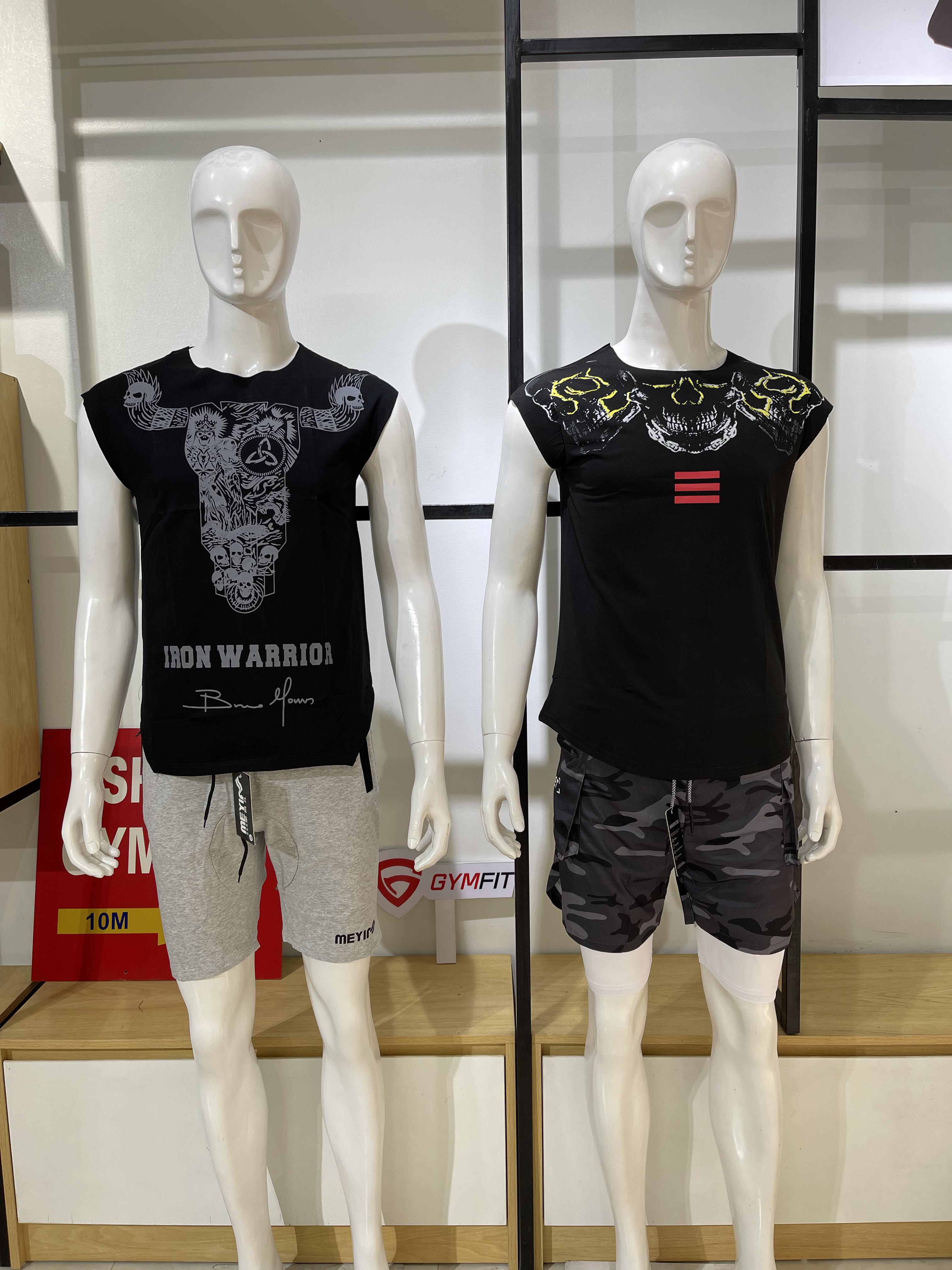 Áo tay lỡ thể thao nam không viền Iron warrior giá rẻ
