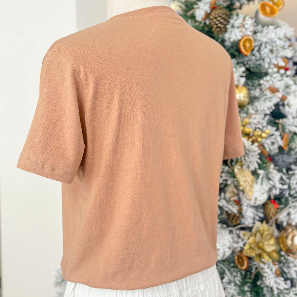 Áo Thun Ngắn Tay Cổ Tròn Nam BY COTTON Deer Single Brown Tee 2022
