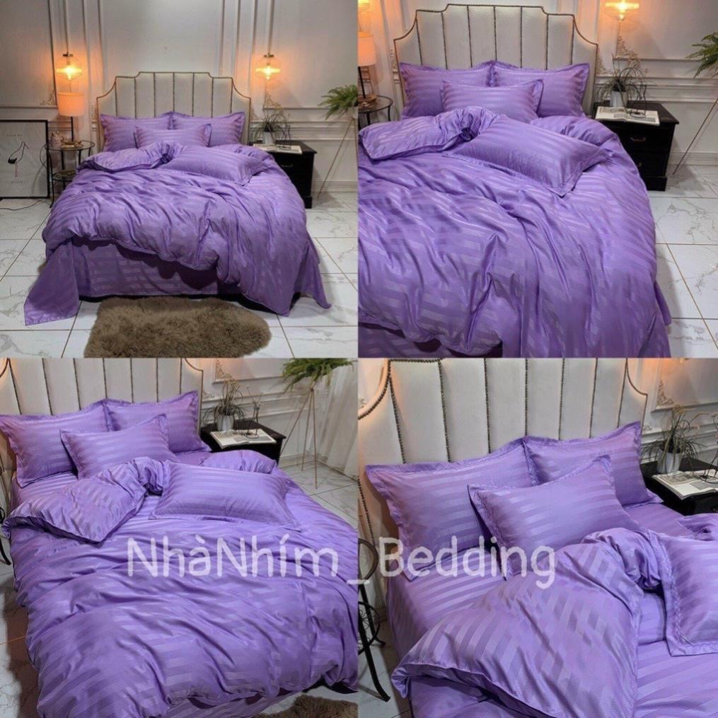 Bộ chăn ga gối Cotton 3F kẻ sọc khách sạn