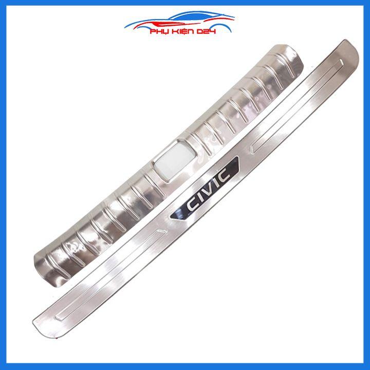 Ốp chống trầy cốp Civic 2016-2017-2018-2019-2020-2021 inox sáng bóng bảo vệ xe chống va đập