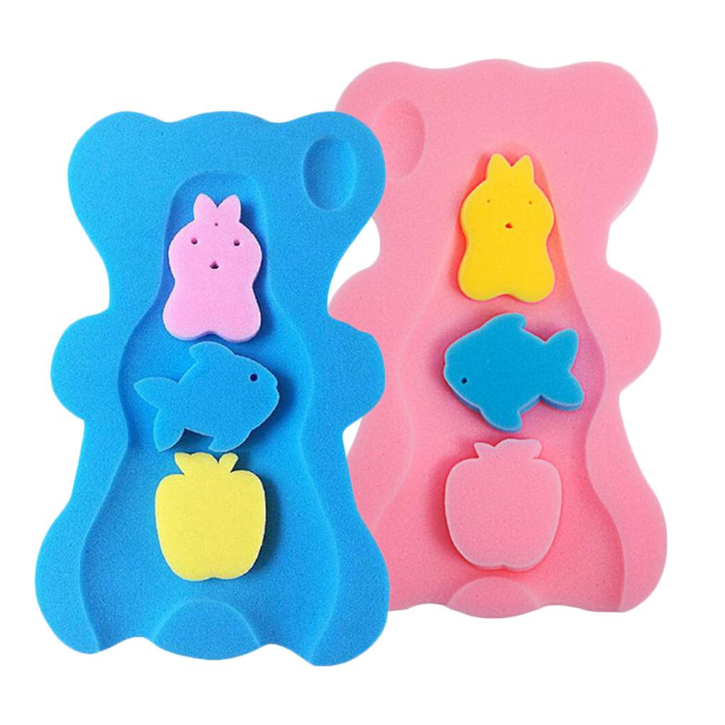 2x Baby Care Bath Sponge Infant Cushion Safety Bathing Bathroom Shower Mat