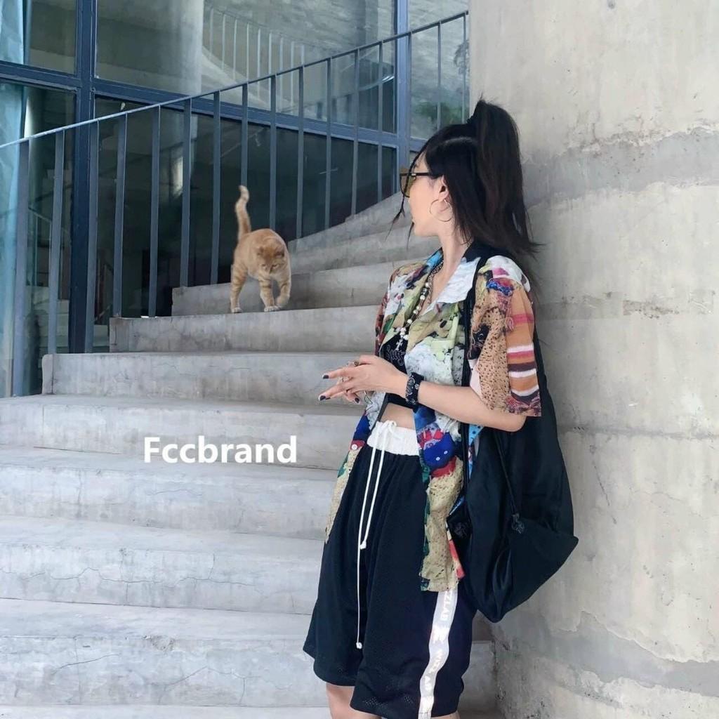 Áo sơ mi lụa ngắn tay nam nữ form rộng hoạ tiết loang màu thấm hút mồ hôi vải dày dặn mềm mịn mặc nhóm áo lớp áo cặp
