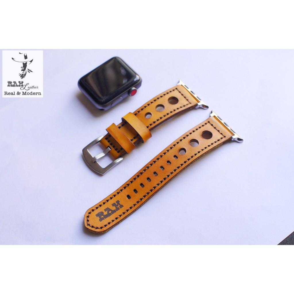 Dây đồng hồ da bò vegtan thảo mộc RAM Leather D33 bền chắc - tặng khóa chốt và cây thay dây