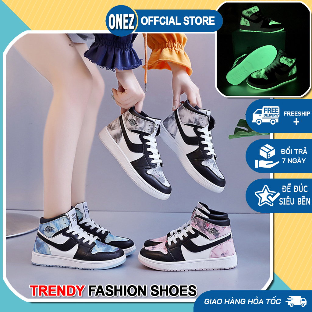 Giày Nữ Cổ Cao Phản Quang AR ONEZ, Giày Xám, Hồng, Xanh Hot Hit 2022