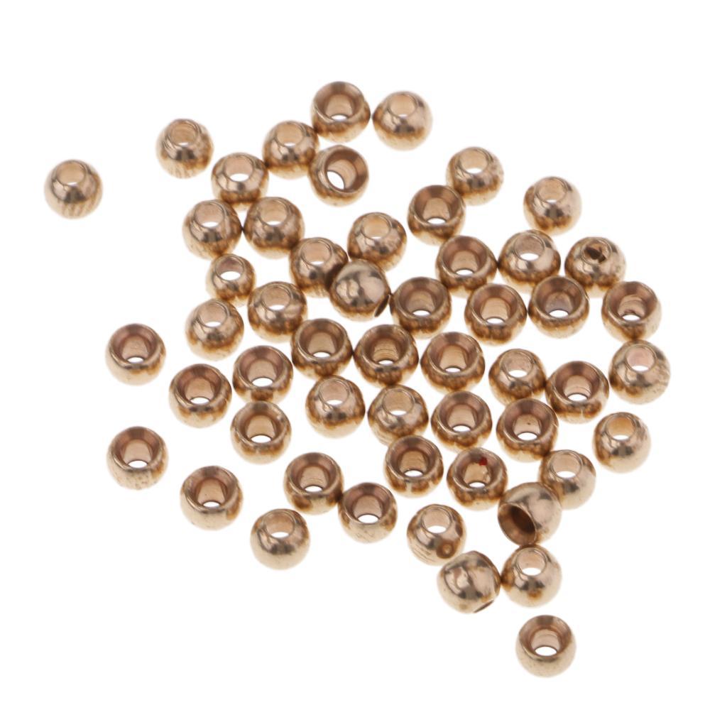 Set of 100pcs Fly Tying Beads Brass Beads Head Fly Fishing Nymph Head Ball Beads
