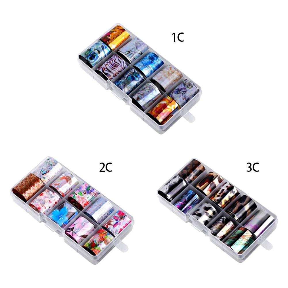 Set 10 tấm giấy foil hologram dán móng nghệ thuật