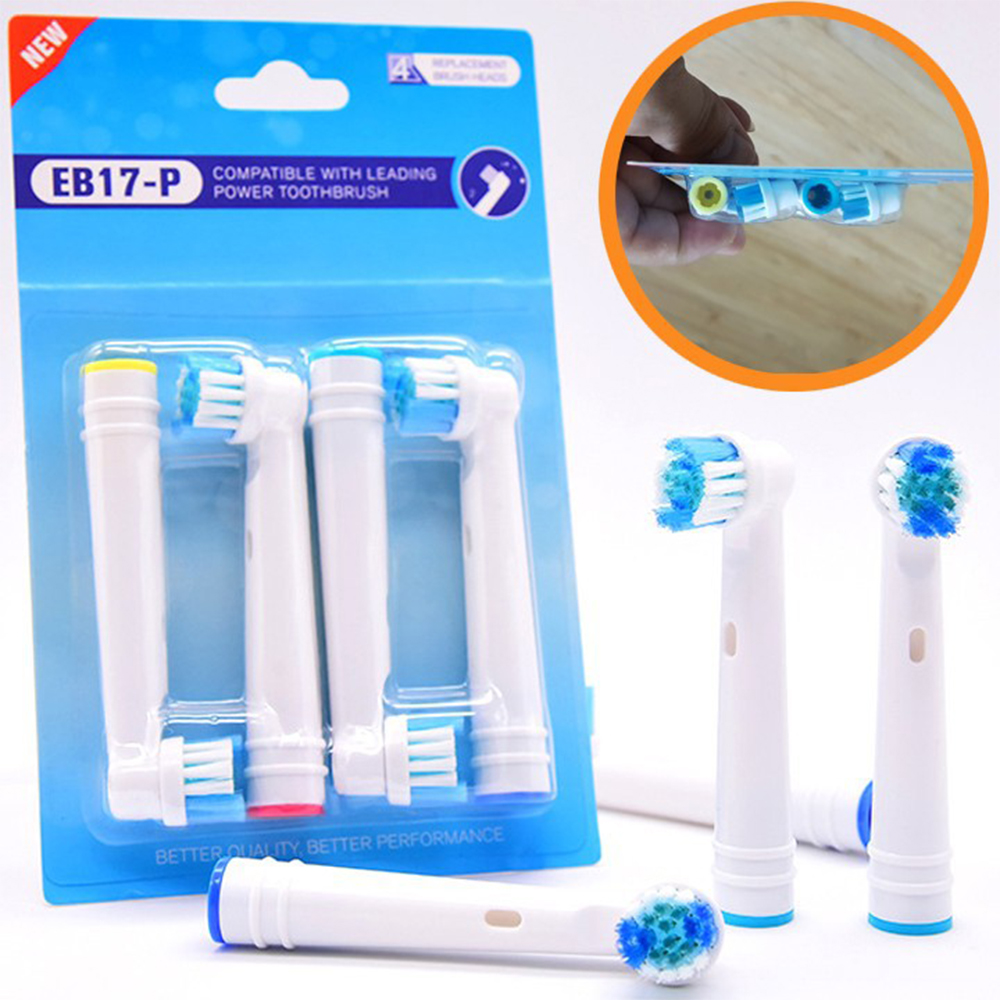 Cho máy Oral B Braun, bộ 4 Đầu Bàn Chải đánh răng điện thay thế MIHOCO EB17-P