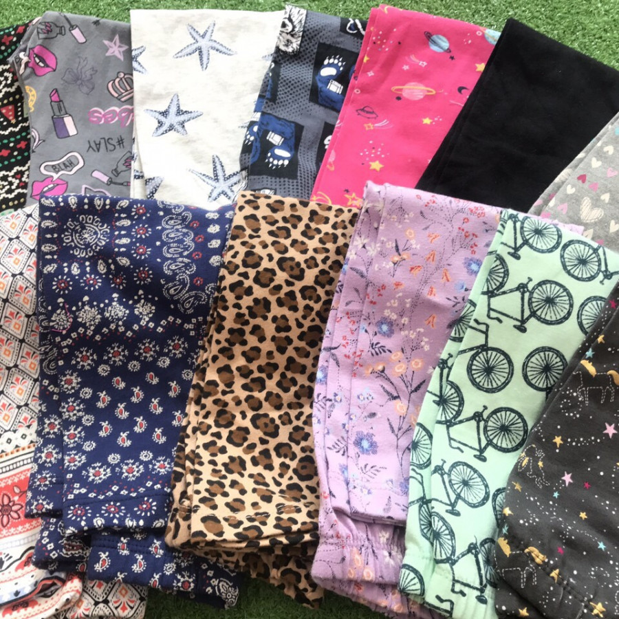 Quần Leggings Cho Bé Gái Có In Họa Tiết - Giao Màu Ngẫu Nhiên