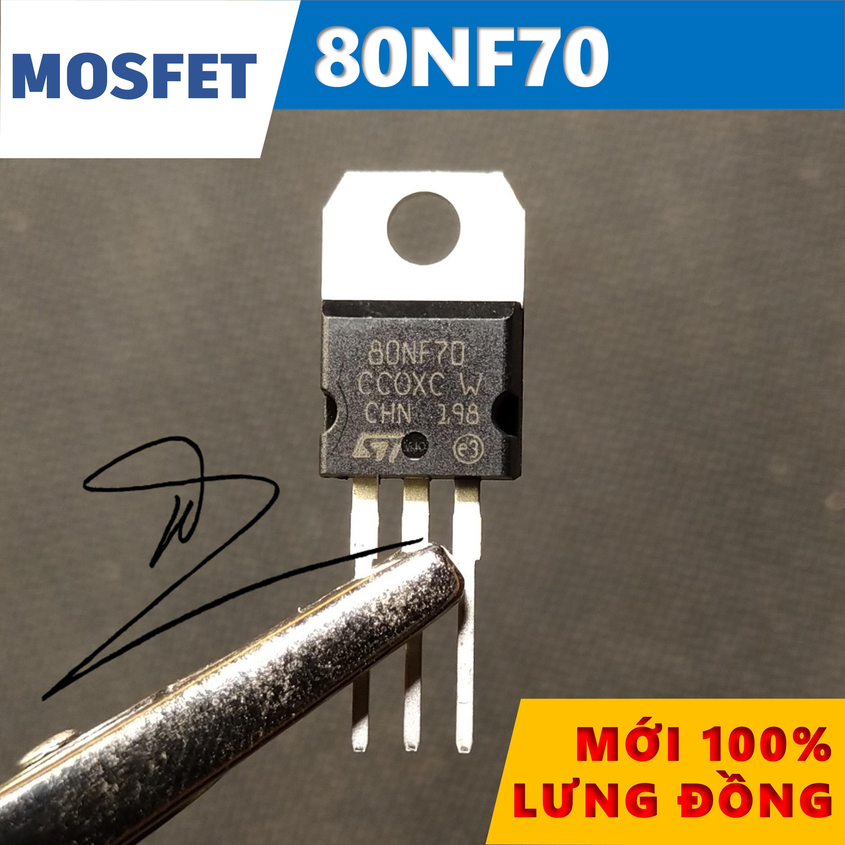 80NF70  MOSFET   Mới/Lưng đồng   98A/68V/190W    TO-220