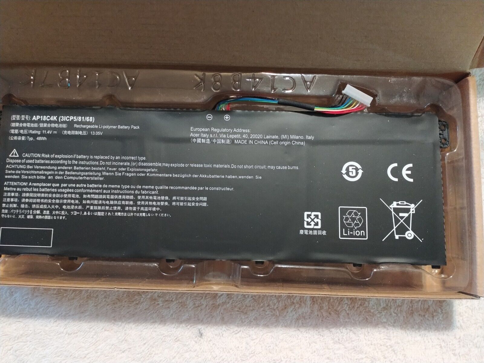 Pin dành cho ACER ASPIRE A514-52 A515-43 A515-54 AP18C4K KT.00304.012