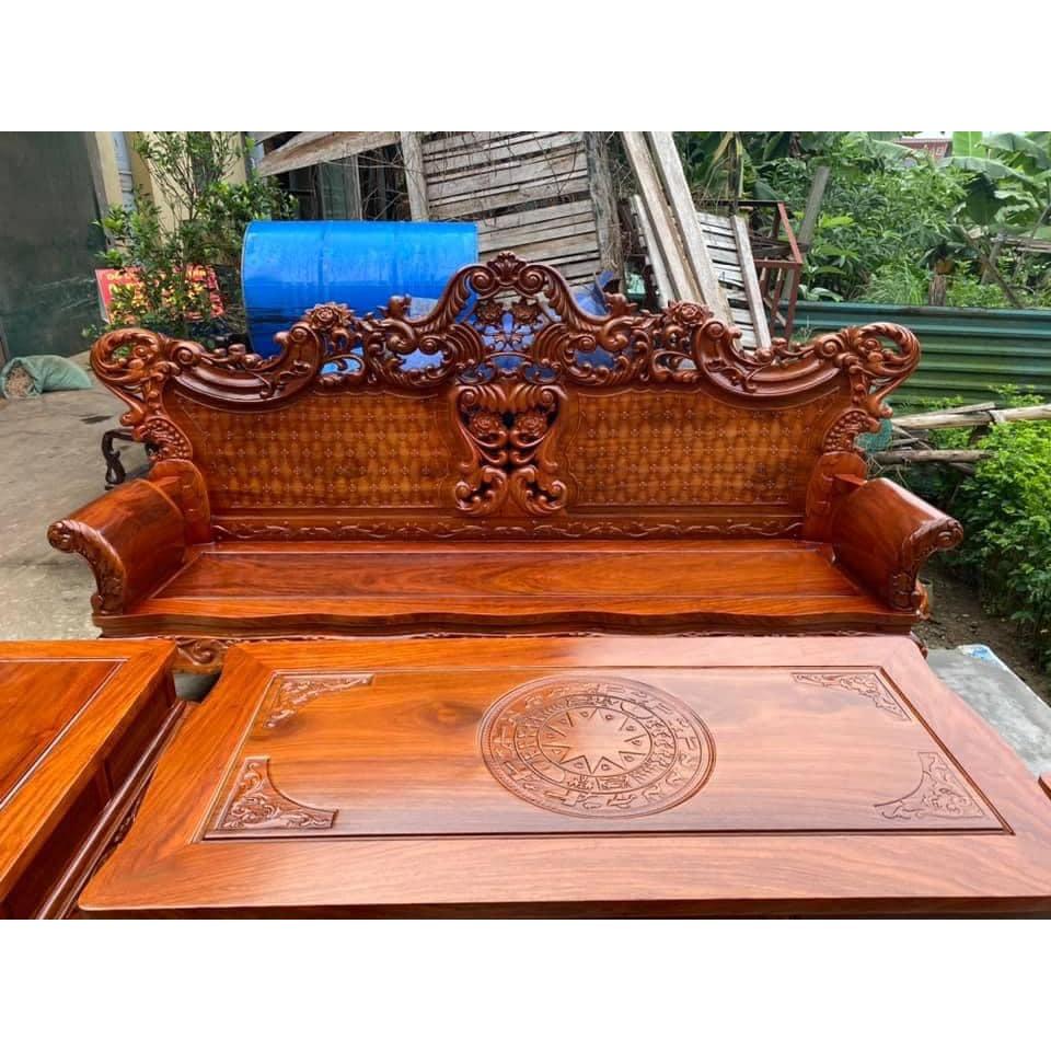 Bàn Ghế Luois Hoàng Gia gỗ Xà Cừ Đỏ