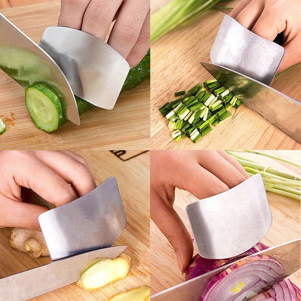 Dụng cụ bảo vệ ngón tay khi cắt thức ăn bằng thép không gỉ
