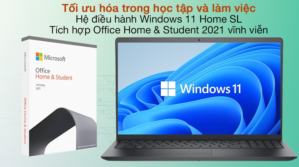 Máy Tính Xách Tay Laptop Dell Inspiron 15 3511 P112F001DBL (Core  i5-1135G7 | 4GB | 512GB | Intel UHD | 15.6-inch FHD | Win 11 | Office | Black) - Hàng Chính Hãng