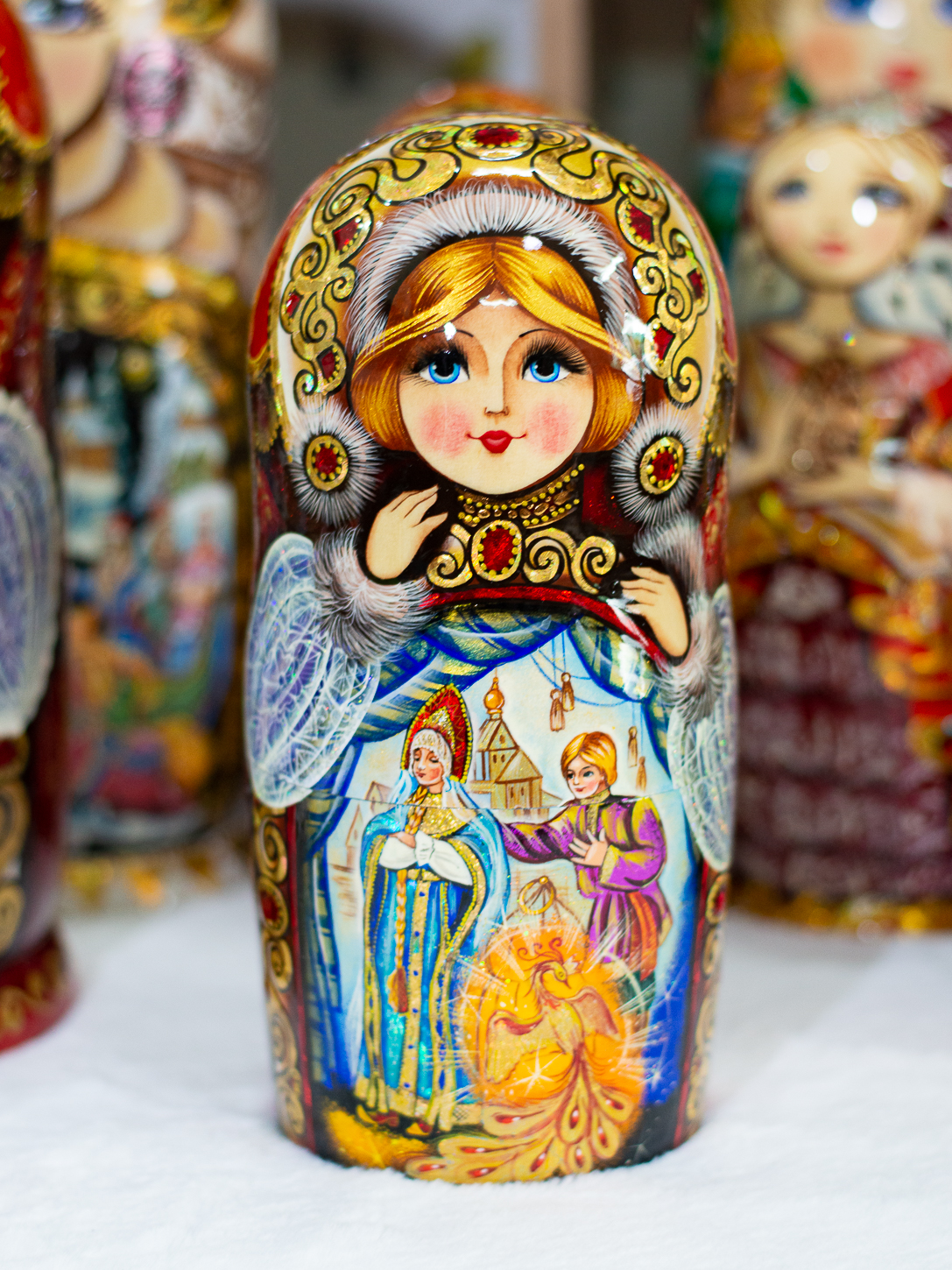 BỘ BÚP BÊ NGA MATRYOSHKA 10 LỚP CAO 26CM VẼ HOA VĂN "CHUYỆN CỔ TÍCH PUSHKIN" CỰC ĐẸP VÀ SANG TRỌNG ĐỘC ĐÁO