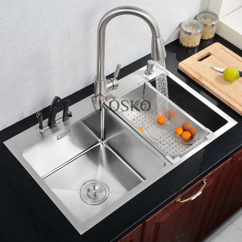 Vòi nước rửa chén KOSKO inox 304, vòi rửa chén bát rút dây linh hoạt phù hợp với nhiều loại bồn rửa chén và chậu rửa bát chén khác nhau