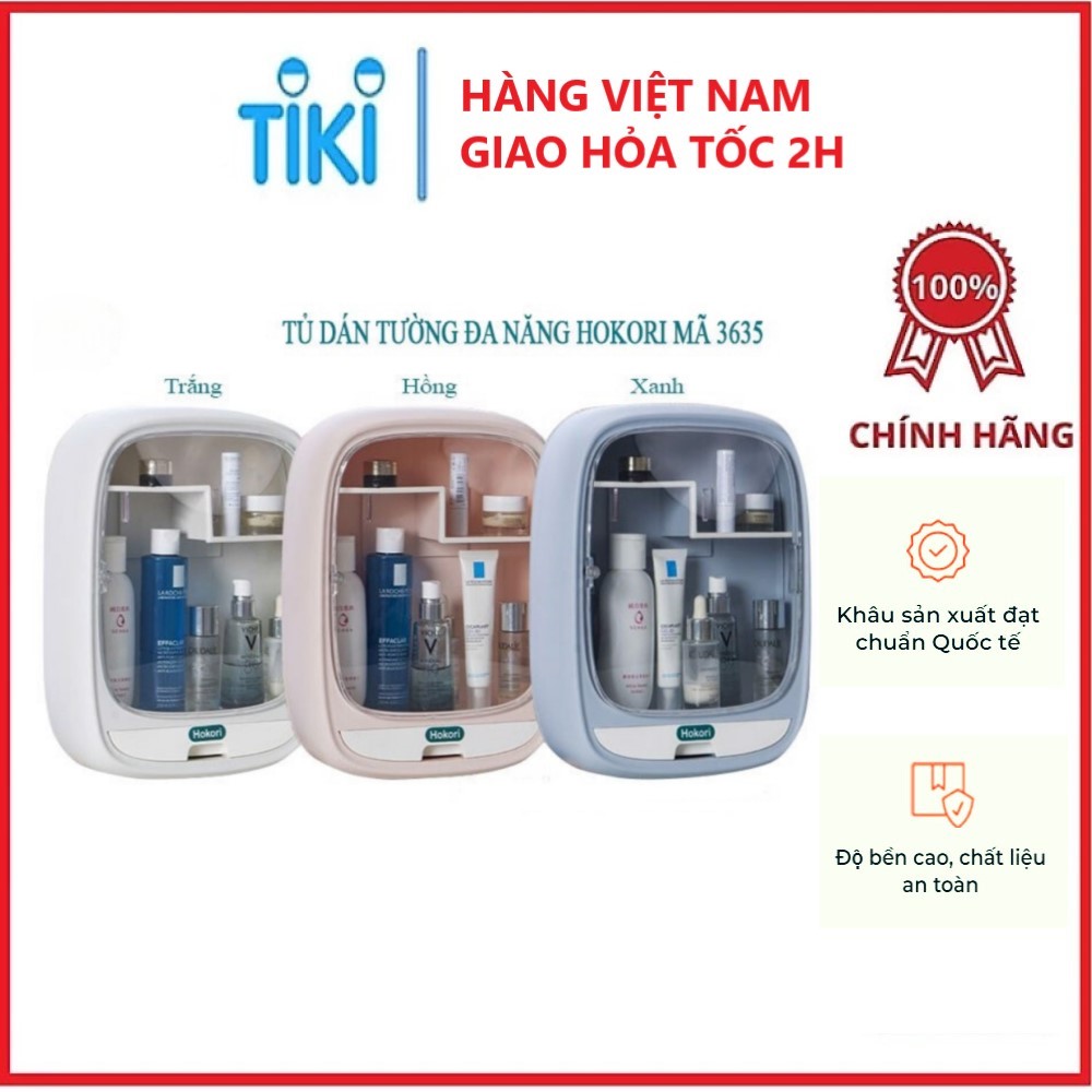 Tủ mỹ phẩm dán tường Hokori cửa nam châm- Dán tường cao cấp chống nước- tủ đựng mỹ phẩm Việt Nhật - Hàng chính hãng