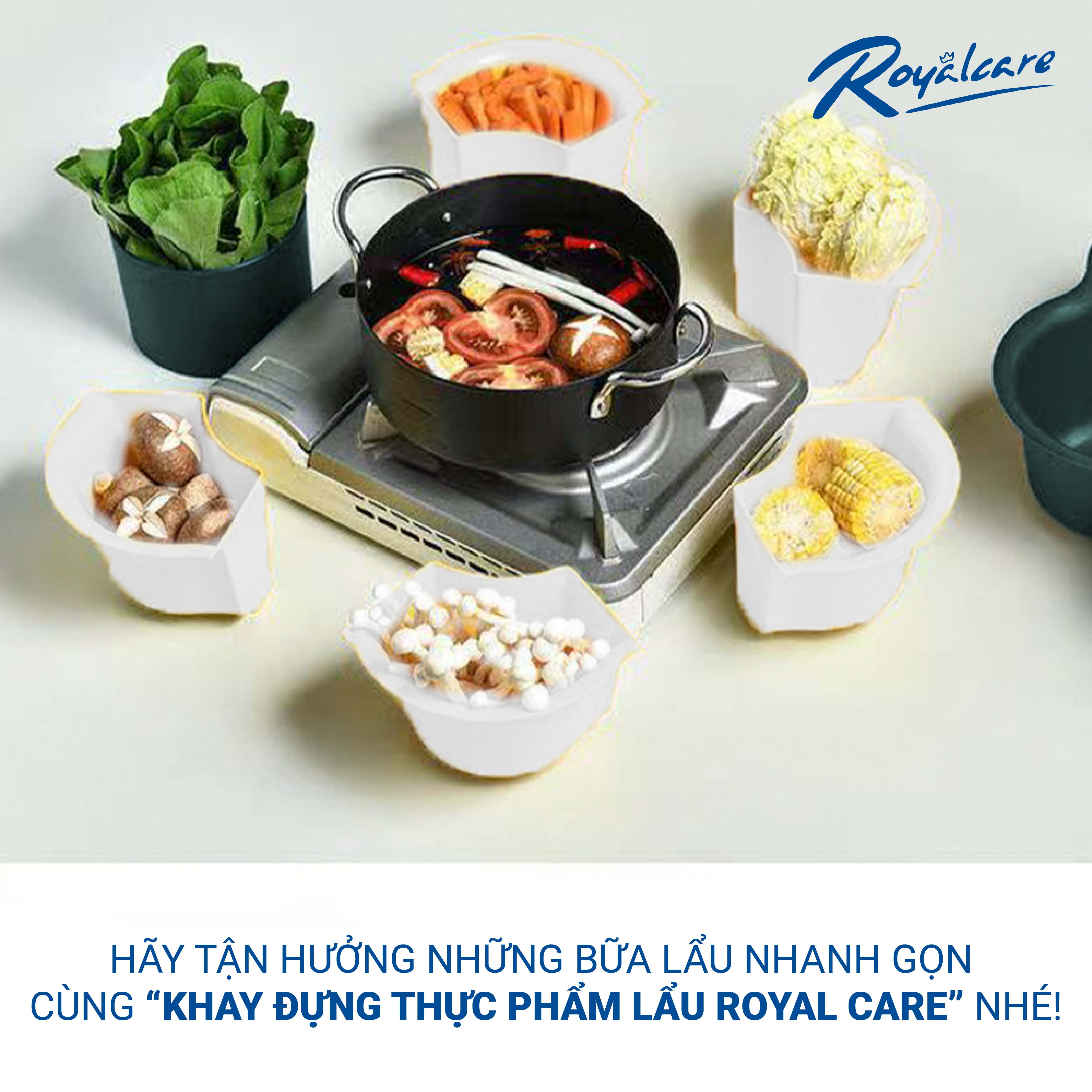 Khay kệ đựng thực phẩm lẩu phân tầng xoay 360 độ Royalcare KL-2