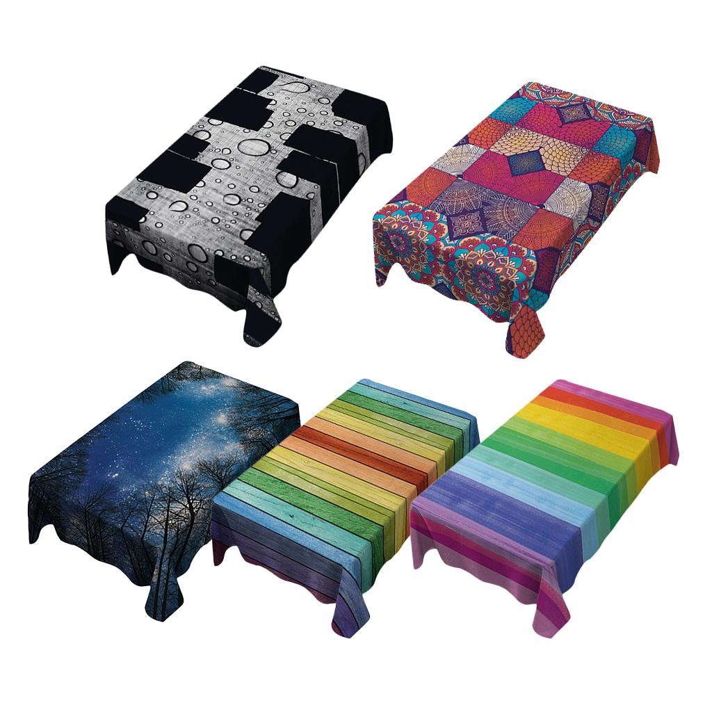 American Rectangular Polyester Tablecloth Table Cover Kitchen