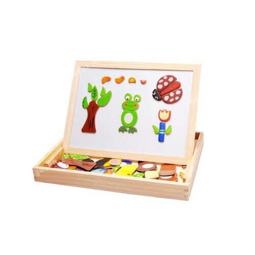 Đồ Chơi Bằng Gỗ Bảng Ghép Hình Nam Châm 2 Mặt - Đồ Chơi Thông Minh Cho Bé