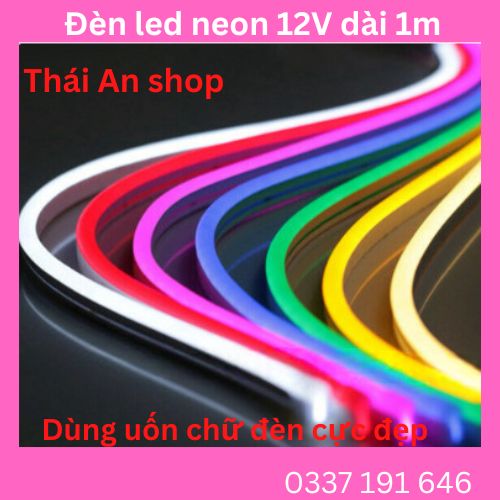 Đèn led neon 12V dài 1m chuyên dùng uốn chữ đèn cực đẹp