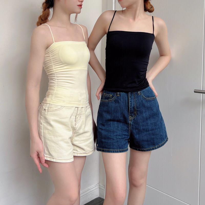Áo bra cúp ngực nhún eo dây mảnh a238516 by germe