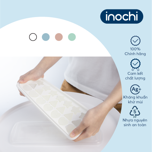 Khay đá sáng tạo Inochi 21 viên inochi màu Trắng ngọc/ Xanh bạc hà/ Xanh nhạt/ Hồng nhạt