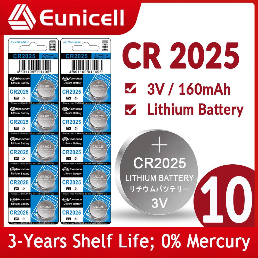 10 Chiếc 160MAh CR2025 Đồng Xu Tế Bào Pin 2025 DL2025 BR2025 LM2025 3V Lithium Pin Nút Dành Cho Đồng Hồ điều Khiển Từ Xa Máy Tính