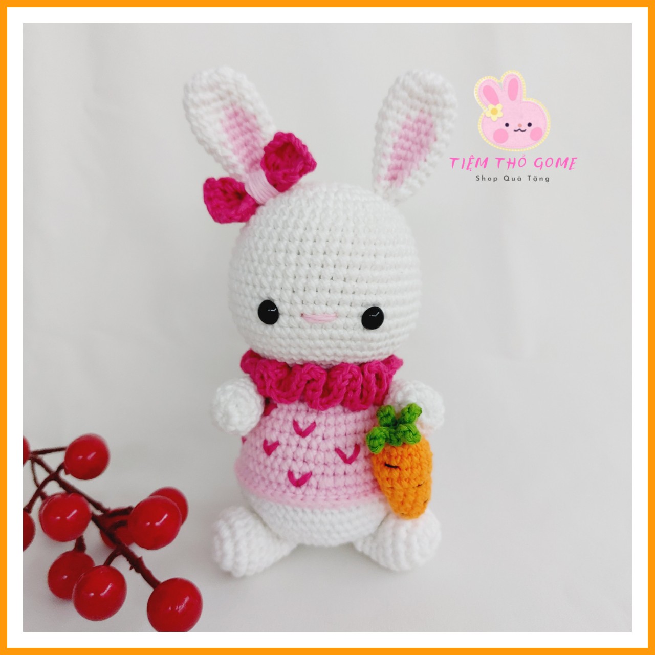 Thú len nhồi bông handmade - Thỏ carot