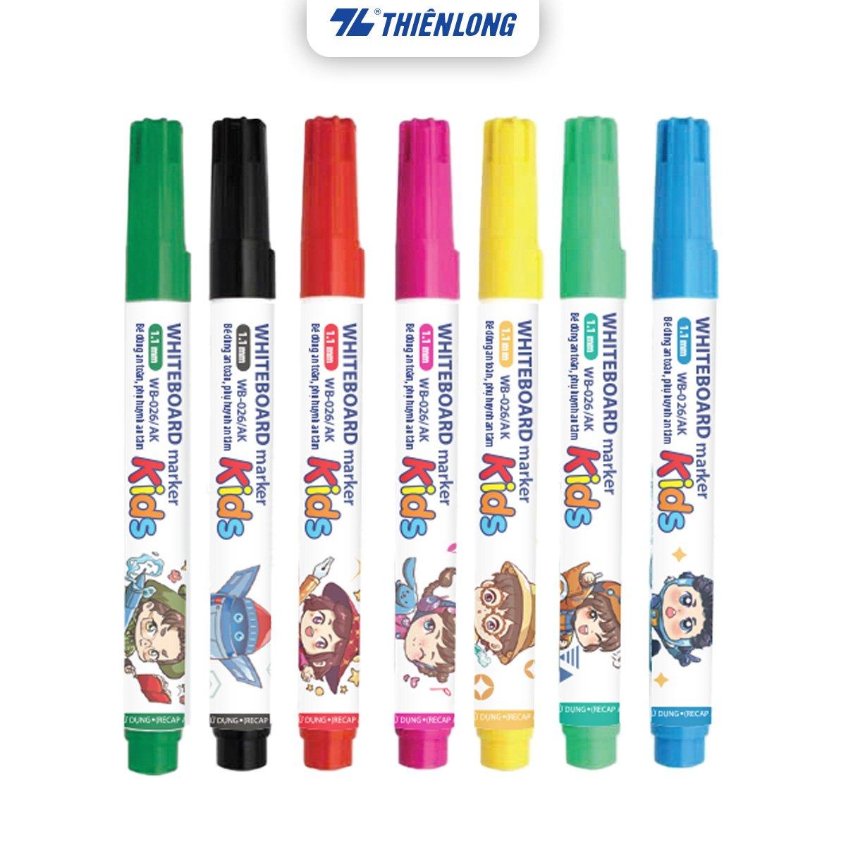 Hộp 7 Bút lông bảng - Whiteboard Marker Thiên Long WB-026/AK - Phiên bản Akooland