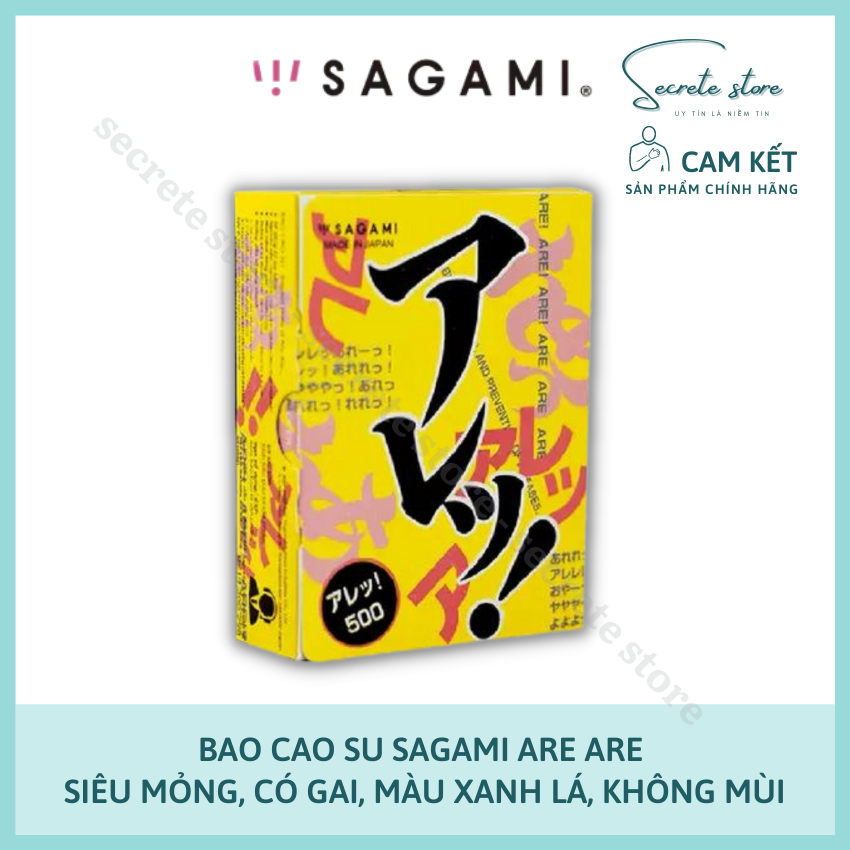 Bao cao su Sagami Are Are - thương hiệu Nhật Bản siêu mỏng, có gai, màu xanh lá