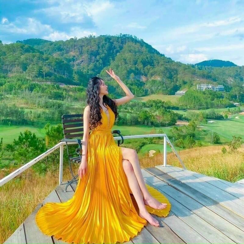 Đầm maxi dập ly