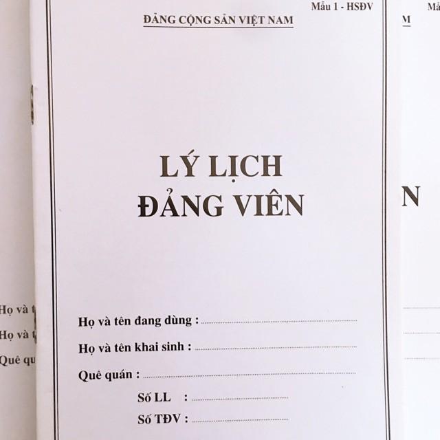 Quyển Lý lịch Đảng viên mẫu 1-HSĐB, Quyển lý lịch của người xin vào đảng mẫu 02-KNĐ chuẩn mẫu, ảnh thật