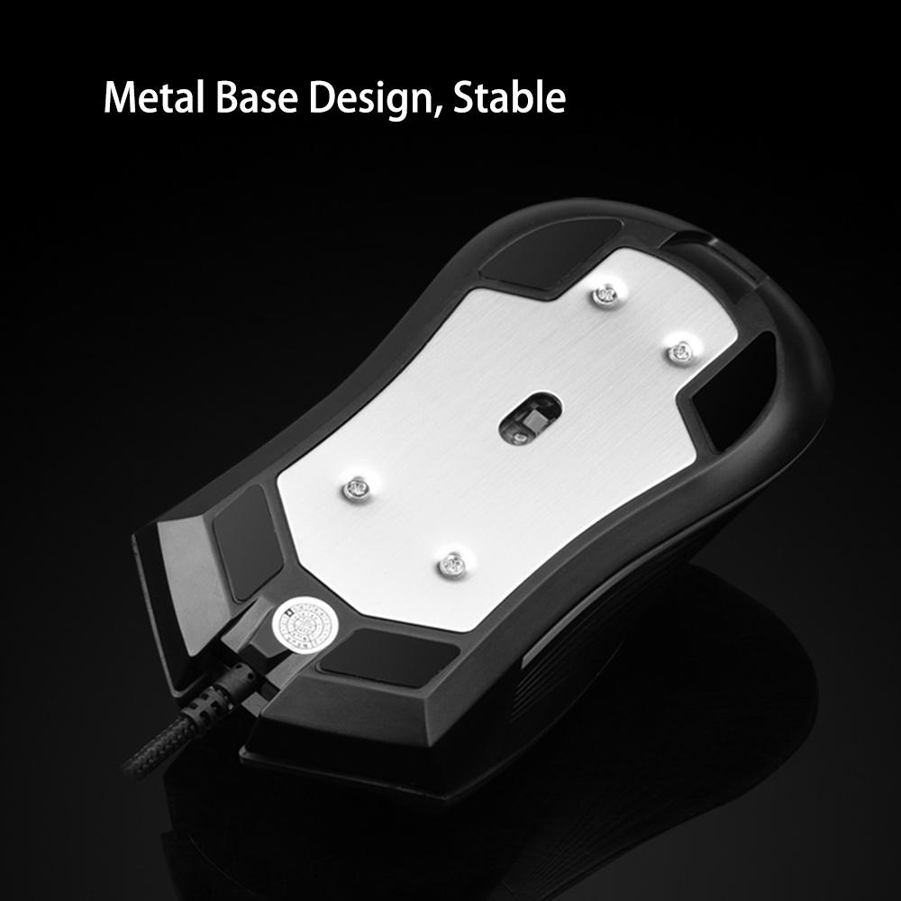 Mouse with USB Chargeing Port Design Ergonomic Optiacal RGB Illuminated Mouse 4 Levels DPI with Scroll Wheel 2 Thumb