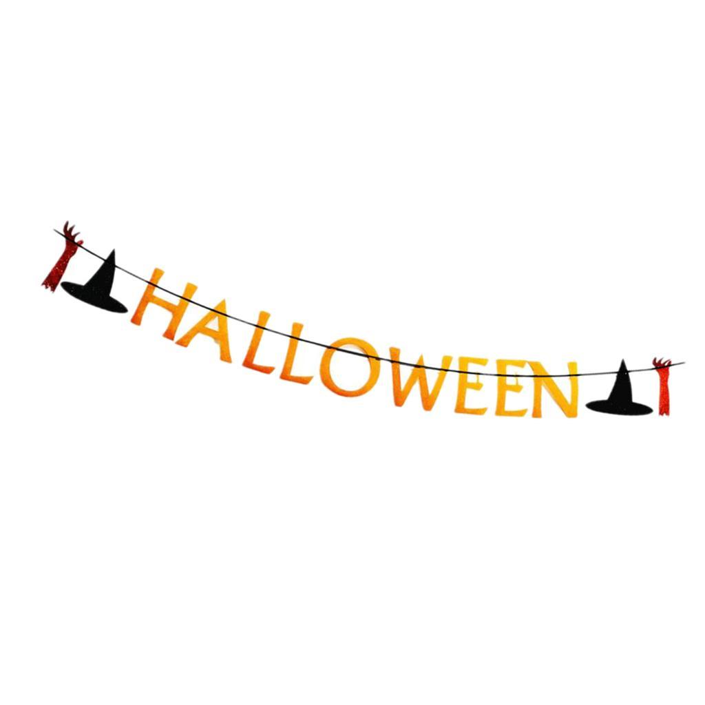 Lettering Halloween Bunting Banner Garland Party Haunted House Decor Props