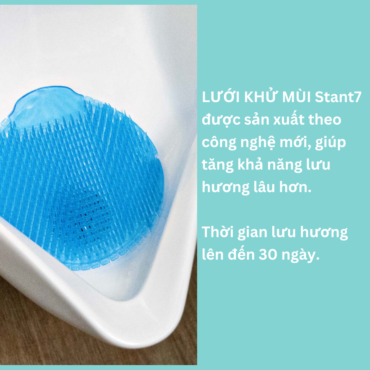 Lưới Thơm Khử Mùi Bồn Tiểu, Khử Mùi WC - EcoClean Slant Wave 6 - Khử Mùi Hôi, Chống Giọt Bắn