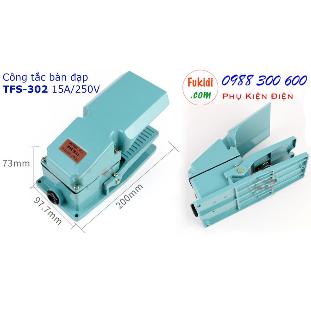 Công tắc bàn đạp, cóc đạp điện TFS-302 15A/250V, ba chân ra, hai tiếp điểm NO và NC