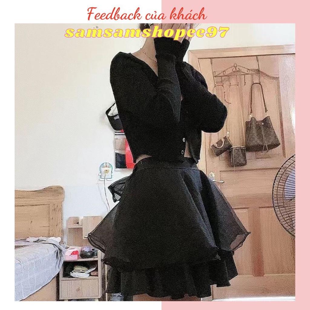 Set 3 món áo và chân váy nữ sinh phong cách quyến rũ