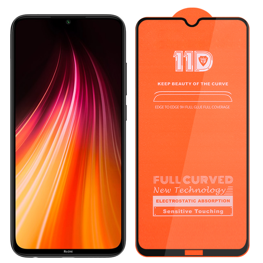 Kính cường lực 11D Dành Cho Xiaomi Redmi Note 8 Full màn hình Full Keo- Handtown- Hàng Chính Hãng- Đen