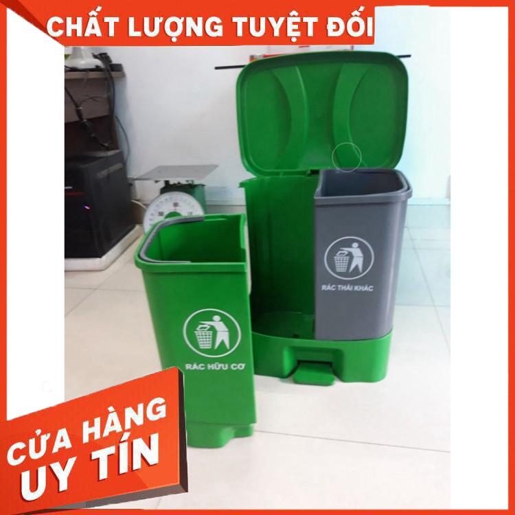 THÙNG RÁC NẮP BẬT 2 NGĂN CỠ LỚN 40L NHỰA VIỆT NHẬT