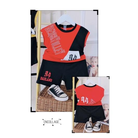 Bộ cotton sát nách bé trai kiểu dáng hiphop 94 BADLAND sành điệu 10-22kg