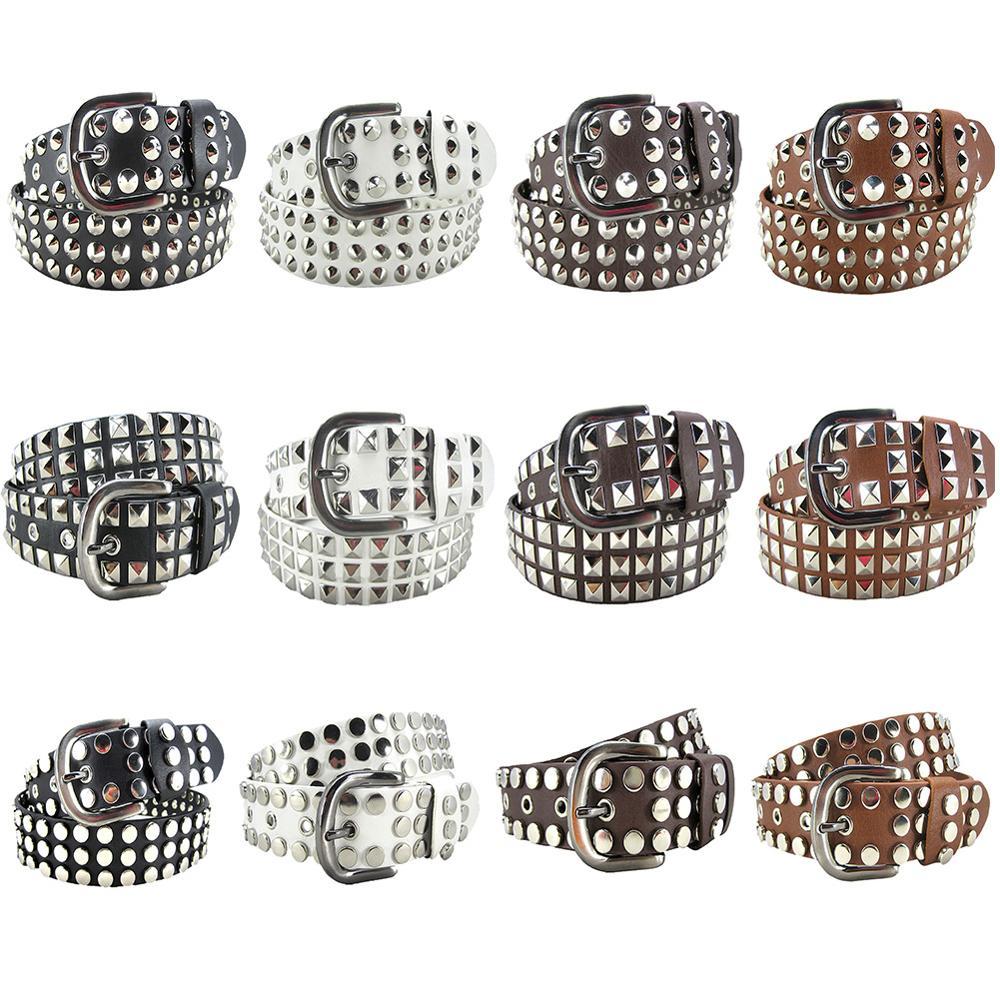 Unisex Nam Nữ Đinh Tán Đính Dây Vintage Giả Da Khóa Pin Hip Hop Đính Dây Thắt Lưng Dây Đeo Punk Rock Thắt Lưng