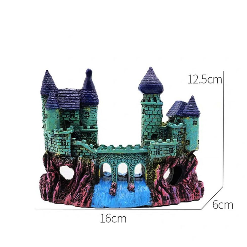 Mô hình lâu đài xanh trang trí bể cá phụ kiện thiết bị bể cá cảnh quan bể cá trang trí nhà cửa lũa bể cá thủy sinh