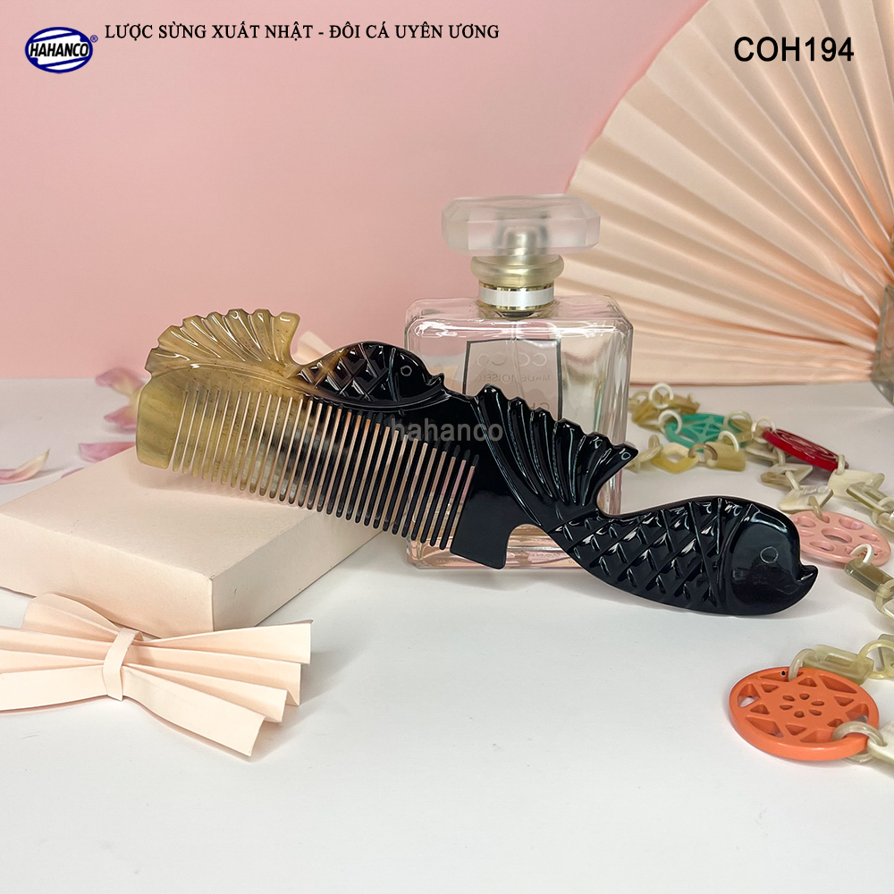 Lược Sừng Vân Nưa Đôi Cá Uyên Ương thể hiện tình yêu vĩnh cửu - Mẫu Cao Cấp Siêu Đẹp - COH194