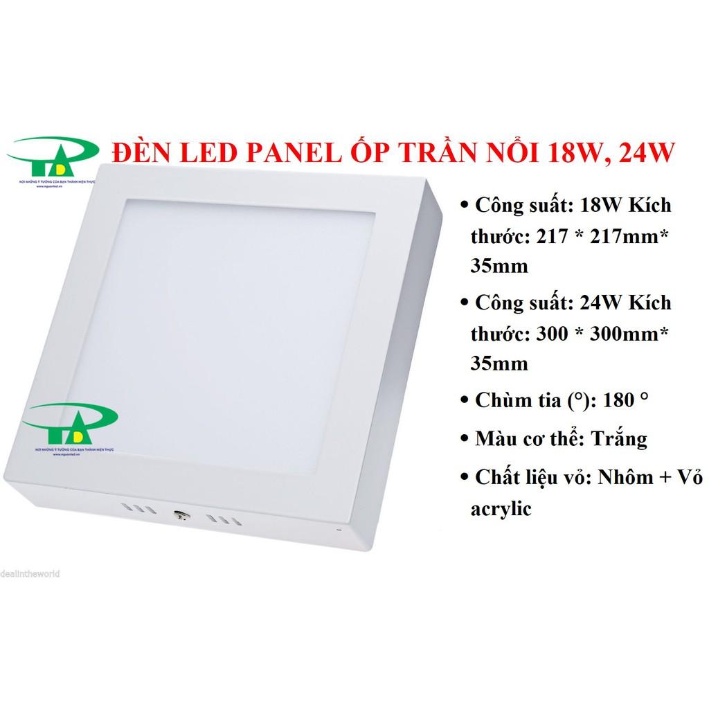Đèn led ốp trần nổi vuông siêu sáng Công suất 18W/24W ánh sáng trắng, vàng, loại tốt, giá rẻ, chất lượng...