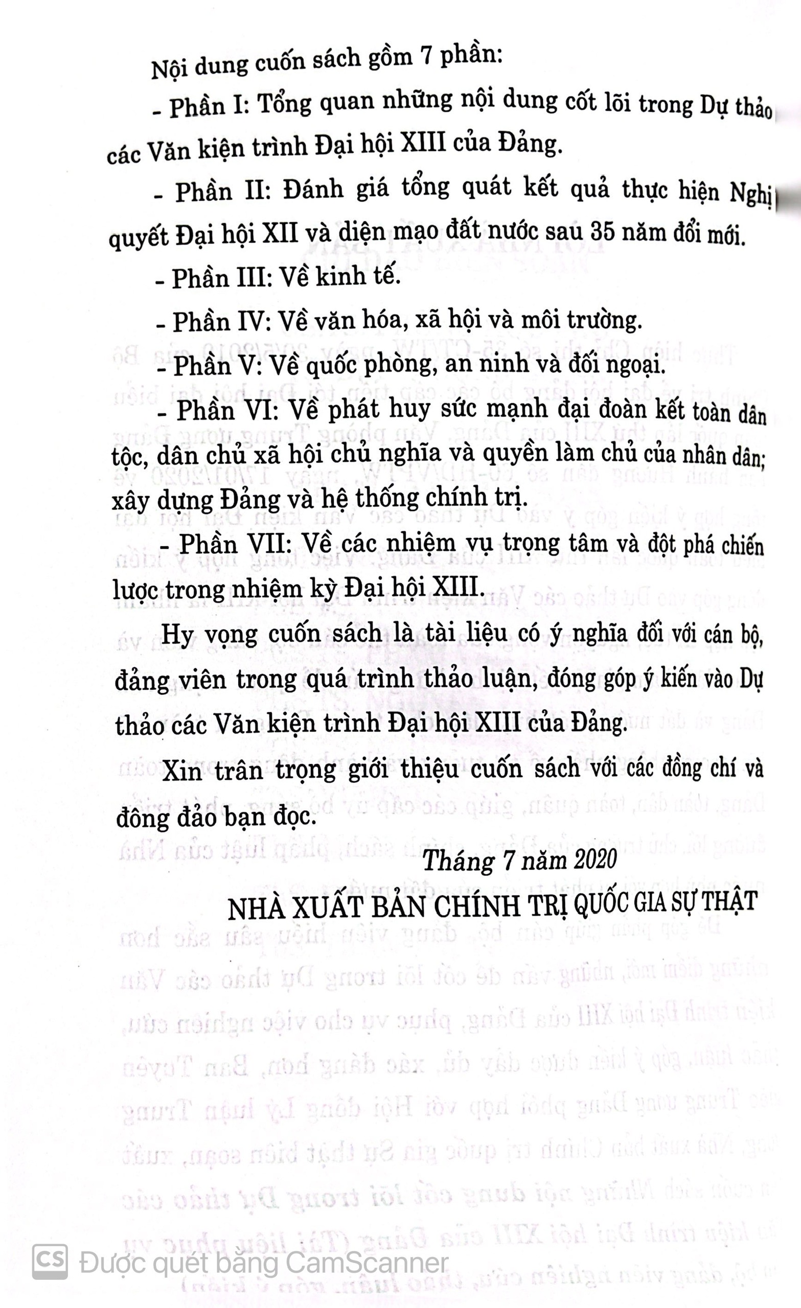 Những nội dung cốt lõi trong dự thảo các văn kiện trình Đại hội XIII của Đảng (Tài liệu phục vụ cán bộ, đảng viên nghiên cứu, thảo luận, góp ý kiến)