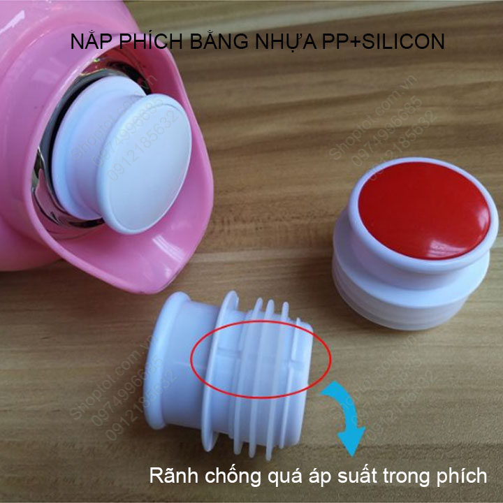 Bộ 4 nắp đạy phích nước bằng nhựa PP + Silicon chịu nhiệt độ cao, màu ngẫu nhiên, loại D35-40mm tùy  chọn