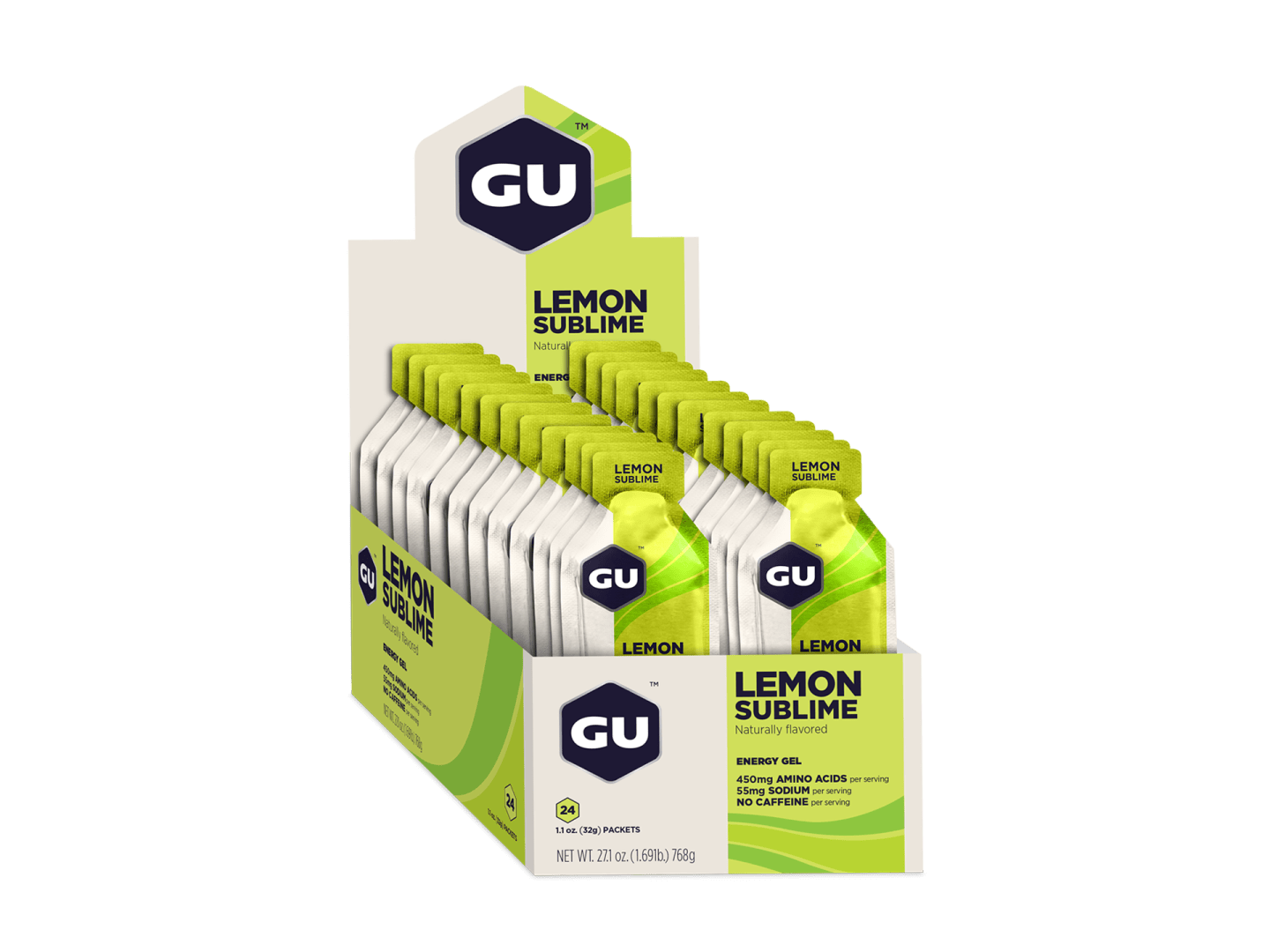 Gel Uống Bổ Sung Năng Lượng Và Điện Giải Dành Cho Chạy Bộ, Đạp Xe - Gu Energy Hộp 24 Gói Nhiều Mùi Vị - Chanh